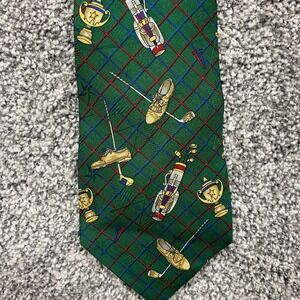 Tommy Hilfiger golf tie‎ geometric  silk italy bold Statement